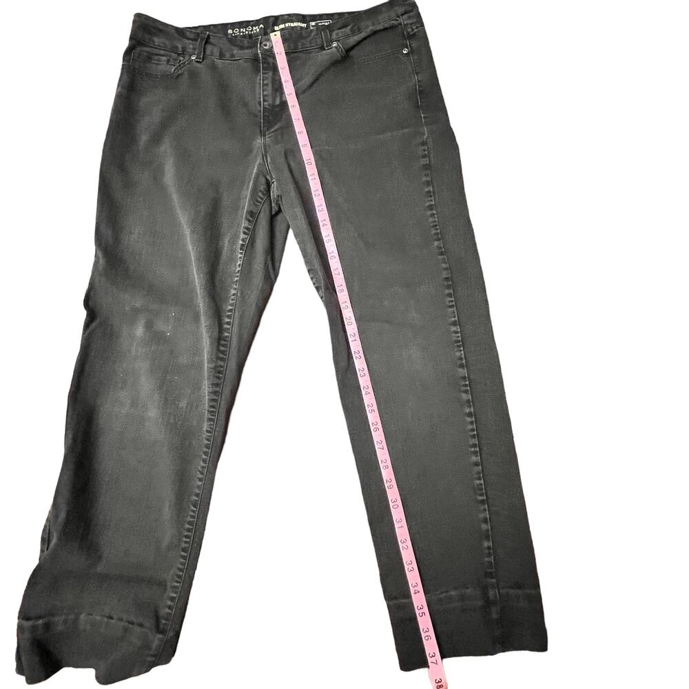 Z DRAFT - Sonoma Life & Style Black Slim Straight Jeans Size 16W - Picture 10 of 14